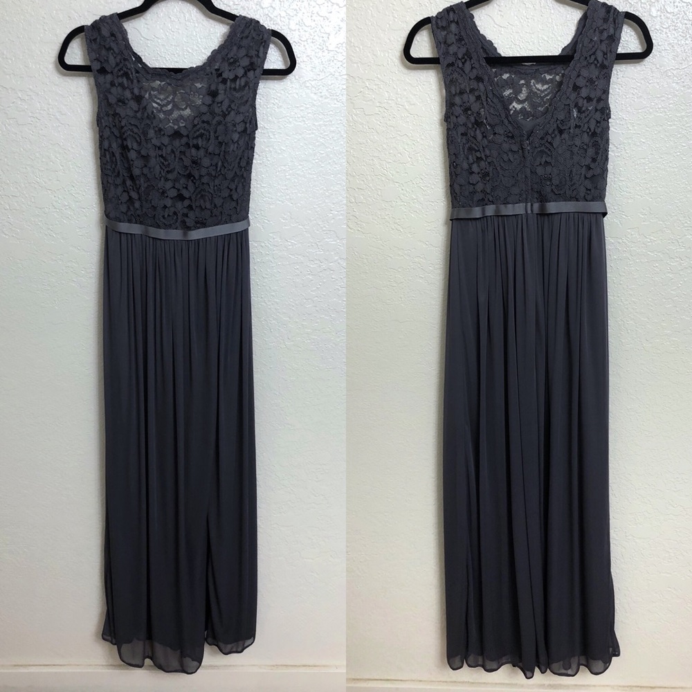 David’s Bridal Grey Sleeveless Bridesmaid Dress